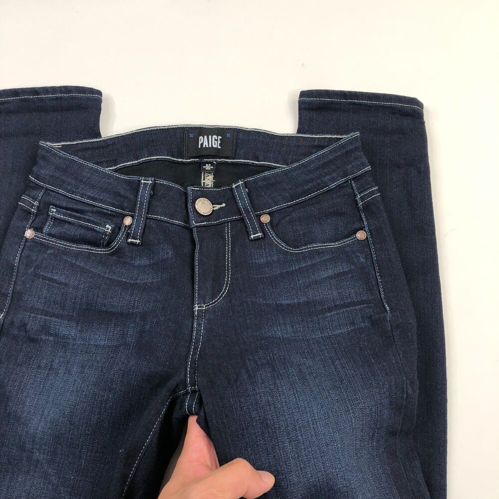 Paige 24 Tag (Actual 25W 28L) Verdugo Ankle Denim Stretch Mid Rise Jeans - Picture 3 of 7